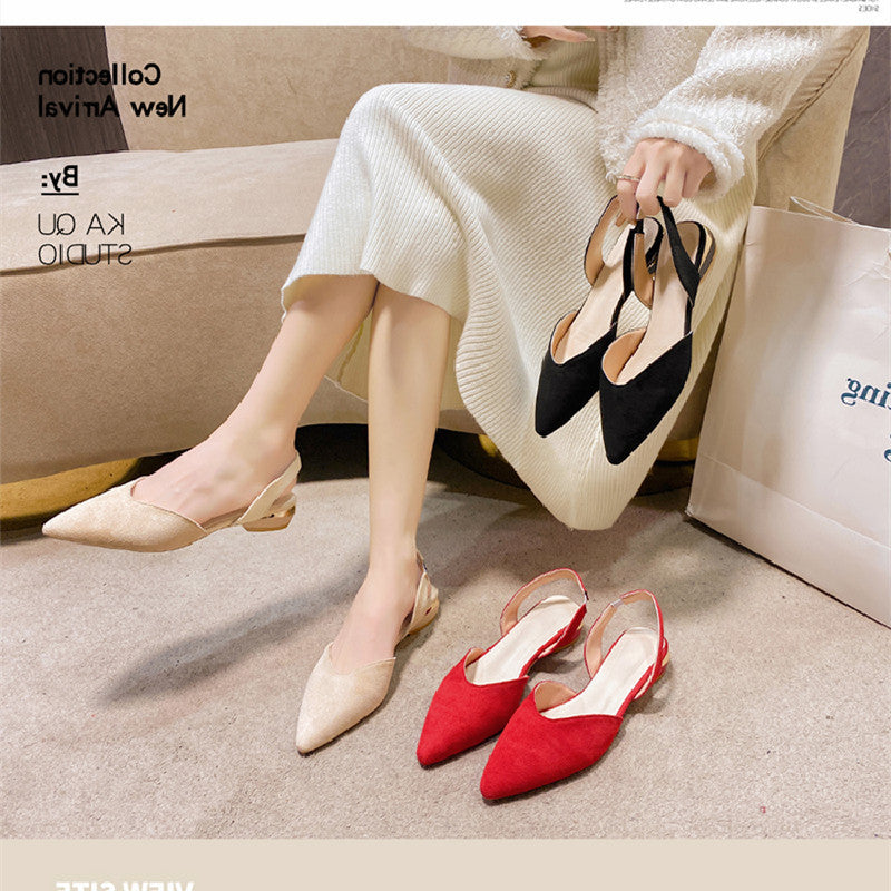 Sandales femme slingback, bout pointu et petit talon