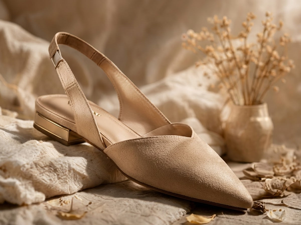 Sandales Slingback à Bout Pointu, Talon Bas