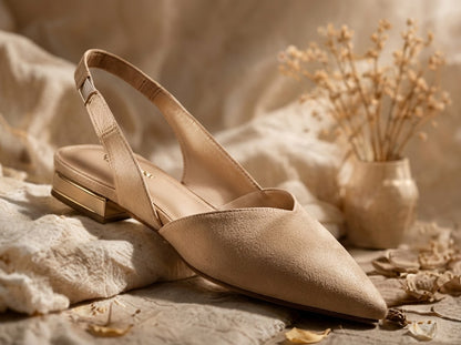 Sandales Slingback à Bout Pointu, Talon Bas