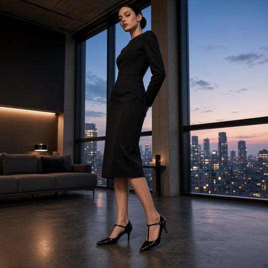 Éléonore – Escarpins Salomé Rétro en Cuir Véritable
